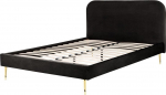 Voodi poolteist istekohta Beliani Flayat, 140 x 200 cm, must v., ilma madratsita, p&otilde;hjalippidega