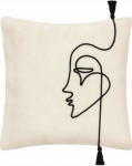 Dekoratiivne padi Atmosphera Face, valge v./must v., 40 cm x 40 cm