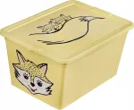 Kaanega hoiukarp, m&auml;nguasjade jaoks Branq X Box Deco Animal Fox, 30 l, must v./kollane v., 48.5 x 36 x 25 cm