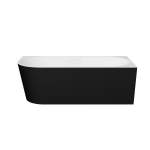 Vann, teisaldatav Besco Zoya, 170 cm x 80 cm x 59 cm, nurga-, valge/must