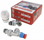 Klapikomplekt Giacomini R470FX023, nurk/termostaat-, radiaatorile, 1/2 tolli - v&auml;liskeere