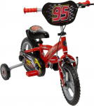 Lisaratastega laste jalgratas, laste Huffy Disney Cars, must v./punane v., 12"