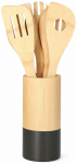 K&ouml;&ouml;giriistade komplekt, koos statiiviga Homla Bambou 163010, 30 cm, pruun v./must v., 6 tk