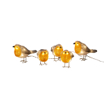 J&otilde;uludekoratsioon "Linnud" LED-valgustusega, 10 cm, 400 cm, oranž v.