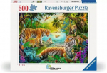 Pusle Ravensburger Tiger family In Oasis, 36 cm x 49 cm, 500 tk, mitmev&auml;rviline