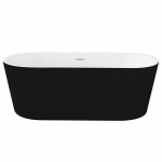 Vann, teisaldatav AMO-T1003B-150, 150 cm x 75 cm x 58 cm, ovaalne, valge/must