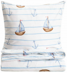 Voodipesukomplekt Homla Ec Isla 243286, sinine v./valge v., 70 x 80 cm, 160 x 200 cm