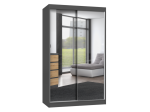 Riidekapp IGA 120/A, antratsiit v., 120 cm x 61 cm x 200 cm, peegliga