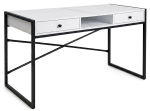 Kirjutuslaud sahtlitega Akord Furniture Factory Elonis, 123 cm x 48 cm, 80.5 cm, valge v./must v.