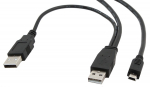 Juhe Gembird USB 2.0 x 2, Mini USB, 0.9 m, must