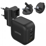 Telefoni laadija Unitek P1108ABK 3 Ports 66W, USB/2 x USB-C, must v., 66 W