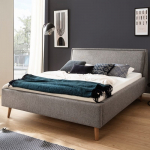 Voodi poolteist istekohta Frieda, 140 x 200 cm, puidu v./hall v., ilma madratsita