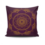 Dekoratiivpadjap&uuml;&uuml;r Mioli Decor MANDALA-36, kuldne/violetne, 43 cm x 43 cm