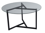 Kohvilaud Kalune Design Trio S402, l&auml;bipaistev v./must v., 75 cm x 75 cm x 42 cm