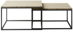 Kohvilaud Clar, tamm v./must v., 75 cm x 75 cm x 42 cm
