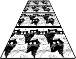 Koridorivaip Conceptum Hypnose White Cats 959CHL2287, mitmev&auml;rviline, 300 cm x 80 cm