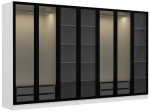 Riidekapp Kalune Design Kale 6640, valge v./must v., 315 cm x 52 cm x 210 cm