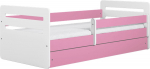 Lastevoodi Kocot Kids Tomi, roosa v., 80 x 160 cm, voodipesu kastiga, ilma madratsita