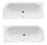 Vann, sisseehitatav Besco Avita Slim, 150 cm x 75 cm x 41.5 cm, vasakpoolne, valge