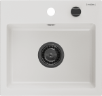 K&ouml;&ouml;givalamu Mexen Milo, graniit, 43 cm x 41 cm x 17.1 cm, valge/must