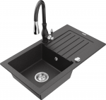 K&ouml;&ouml;givalamu koos kraaniga Mexen Pablo, graniit, 75 cm x 43 cm x 16.1 cm, l&auml;bipaistev/must/hall