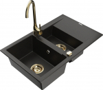 K&ouml;&ouml;givalamu koos kraaniga Mexen Gaspar, graniit, 73 cm x 47 cm x 17.7 cm, pruun/kuldne/must