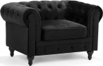 Tugitool Beliani Chesterfield, must v., 75 cm x 110 cm x 70 cm