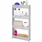 Vannitoa riiul ratastel Springos, hall v., 12.5 cm x 54 cm x 101.5 cm