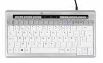 Juhtmega arvutiklaviatuur BakkerElkhuizen S-board 840, Inglise (US), valge v./hall v.