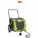 Jalgrattahaagis koertele, pol&uuml;vin&uuml;&uuml;lkloriid (pvc)/metall/oxfordi kangas, roheline v./hall v.