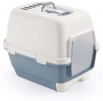 Suletud kassitualett Stefanplast Cathy Clever & Smart, sinine/valge, suletud, 58 cm x 45 cm x 48 cm