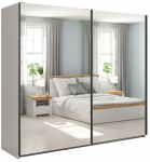 Riidekapp Tetrix, beež v., 220 cm x 60 cm x 195.5 cm, peegliga