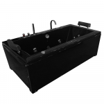 Vann, massaaži AMO-1658B Turbo+, 180 cm x 92 cm x 60 cm, ristk&uuml;lik, must