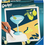 Maalimine numbrite j&auml;rgi Ravensburger CreArt Mocktail Lemon, sinine v./kollane v., 20 x 20 cm