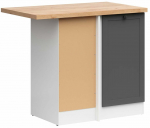 Nurgak&ouml;&ouml;gikapp Junona Line Left, valge v./grafiit v./gold craft oak v., 45 cm x 78.5 cm x 85.7 cm