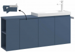 Vannitoakapp valamuga Kalune Design Ferla, petrol blue v., 22 cm x 110 cm x 45 cm