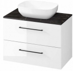 Vannitoakapp valamuga Cersanit Larga, valge v./must v., 44.4 cm x 79.4 cm x 57.2 cm
