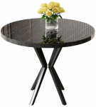 S&ouml;&ouml;gilaud Kalune Design Agnes, must v./marmor v., 90 cm x 90 cm x 73 cm