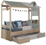 Lastevoodi Kalune Design Ayder 842PRB1117, tamm v./pruun v., voodipesu kastiga, ilma madratsita