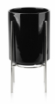 Lillepott Mondex Neva HTYE8812, keraamiline/metall, must v.