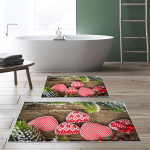 Vannitoamattide komplekt Foutastic 299ANR1569, pruun/valge/punane, 150 cm x 60 cm