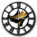 Kvartsseinakell Wallity 5050MS-062, valge v./must v./kollane v., 50 cm x 50 cm