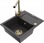 K&ouml;&ouml;givalamu Mexen Enzo 6506571005-76+671600-50+66911-50, graniit, 57 cm x 46 cm x 17.4 cm, kuldne/must