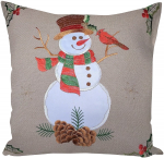 Padjap&uuml;&uuml;r Snowman JCL-428, valge/pruun/beež, 40 cm x 40 cm