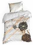 Voodipesukomplekt Roxane, valge v./pruun v./beež v., 70 x 90 cm, 140 x 200 cm