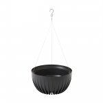 Rippuv lillepott Lamela Mira 977-04, plastik, &Oslash; 29 cm, must v.