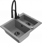 K&ouml;&ouml;givalamu Mexen Carlos, graniit, 58 cm x 47 cm x 17.7 cm, must/hall/helehall