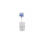 Vannitoa klaas ja hoidik Thema Lux BIC-051, sinine/valge/kroom, 7 cm x 21.5 cm x 7 cm