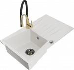 K&ouml;&ouml;givalamu koos kraaniga Mexen Cesar Aster, graniit, 77.5 cm x 47 cm x 20 cm, valge/must/kollane