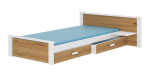 Lastevoodi ADRK Aldex Shelf, pruun v./valge v., 80 x 180 cm, voodipesu kastiga, madratsiga